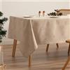 GAMUSI Tovaglia Natale Jacquard Filo Dorato Tavolo Da Pranzo Rettangolare Decorazione natalizia 140x100 cm Colore Beige/Oro