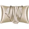 Ehuihuan 2 Pezzi Federe Raso 76×51cm Copri Cuscino Letto Comodo Federe Seta Morbido Federa In Seta (champagne)