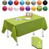 MORAINJAY 4 pz Tovaglia Antimacchia Impermeabile in Plastica,137x274cm Verde Frutta Rettangolare Tovaglia per Grande Tavolo per Natalizia,Feste,Interni Esterni Giardino Ristorante e Matrimonio Decor