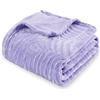 SOCHOW Coperta in pile di flanella super morbida - Leggera, confortevole e calda - Motivo a foglie - Copridivano/copriletto in peluche texturizzato - 152 x 203 cm - Colore: lilla