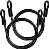GUNGY Cavo Antifurto per Biciclette Cavo di Sicurezza Bici in acciaio 1m di Lunghezza 6mm Spessore con Rivestimento in PVC per Lucchetti Lucchetto a U o Disco Nero 2 pezzi
