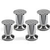 SOTECH Set di 4 piedini per mobili ALPHA gambe regolabili per mobili cromo lucido Portata fino a 250 kg Altezza: 80 mm
