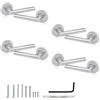 XFORT® 4 Pack Elegante maniglia interna per porte a leva su Rose, maniglie a leva a barra a T in finitura cromata lucida, utilizzata con una chiusura standard, Mortice o serratura da bagno.
