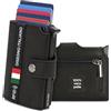 BEWMER v2 Portafoglio Uomo Slim in Vera Pelle Con Protezione RFID Anticlonazione - Porta Carte Di Credito Uomo E Donna Per 9 Tessere, Con Portamonete - Porta Tessere, Nero Premium