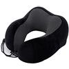 FANDARE Cuscino da Viaggio Memory Foam Cuscino per Il Collo a Forma di U Neck Pillow per Donna, Uomo,Adolescenti,Ufficio,Casa, Autobus/Aereo/Treno Viaggio,360 ° Supporto per collo & mento Nero