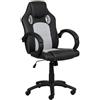 Totò Piccinni Sedia Ufficio OFFICE Girevole altezza regolabile e basculante poltrona per computer gaming con meccanismo d' inclinazione (Grigio)
