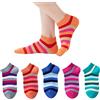 Marchare Ragazze Senza Cuciture Calze a Righe Multicolore Calze in Cotone per Bambini per la Scuola Confezione da 5 paia si traduce in francese, Arcobaleno Lowcut_Mix_A, 3-5 Anni