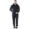 Fashionesta Flowk® Tuta da uomo in 2 pezzi, tinta unita, felpa in pile con cerniera e pantaloni da jogging, caldo abbigliamento da casa invernale con tasca a marsupio e coulisse in vita, taglie forti