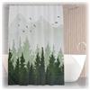 Relaxdays Tenda da Doccia Antimuffa, 180x200 cm, Tendina Vasca da Bagno, 12 Anelli, in Poliestere Lavabile, Design Abeti