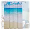Relaxdays Tenda da Doccia Antimuffa, 180x200 cm, Tendina Vasca da Bagno, 12 Anelli, Poliestere Lavabile, Design Spiaggia
