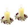 Flair Flower Candele a LED in vera cera con ghirlanda, set da 2 candele elettriche, luce bianca calda, luce d'atmosfera, decorazione a pilastro, grandi candele dell'Avvento, corona romantica, San Valentino,