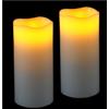 Flair Flower Candele a LED in vera cera, set di 2 candele elettriche a LED, tremolanti, luce bianca calda, luce d'atmosfera, decorazione pilastro, grandi candele dell'Avvento, corona dell'Avvento,
