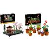 LEGO 10315 Icons Il Giardino Tranquillo, Kit Giardino Botanico Zen per Adulti con Fiori di Loto & 10329 Icons Piantine, Set Collezione Botanica con Fiori Artificiali in Vaso
