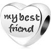 LES FOLIES DI PAOLA GRIECO Charm Cuore My Best Friend Amicizia in argento 925 - Les Folies per Pandora