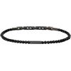 Breil, Collezione Priam, Bracciale Uomo in Acciaio Color Gun con Elemento Centrale e Luminose Inserzioni di Gemme, Chiusura a Gioielleria, Lunghezza Regolabile 17-22 cm, Idea Regalo Uomo