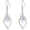 Qings Orecchini Giugno Alessandrite per Donna, Argento 925 Orecchini Pendenti Pietre Portafortuna Birthstone Orecchino Gemma Solitario, Belli Gioielli Regalo di Compleanno per Ragazza Mamma Figlia