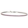 Remo Gammella Gioielli Bracciale Uomo Donna Tennis Argento 925 zirconi taglio brillante diamante da 3 mm colori Bianco, Nero, Rosso, Verde, Blu, Acquamarina e Rosa regolabili (Rosa)