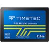 Timetec SSD 3D NAND TLC SATA III 6 Gb/s 2,5 pollici 7 mm (0,28) 200 TBW Velocità di lettura Fino a 550 MB/s SLC Cache Performance Boost Unità a stato solido interna per PC (512GB)