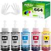 FANSHENG 664 Inchiostro Compatibile con Epson T664 Flaconi di Inchiostro per ET-2500 ET-2550 ET-2600 ET-2650 ET- 3600 ET-4500 ET-4550 ET-14000 ET-15000 ET-16500 L100 L110 L200 L210 L350 L355 (5 Pack 2BK/C/M/Y)