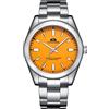 YONY Orologio da Uomo Nuovo Automatico Meccanico a Carica Automatica in Acciaio Inossidabile di Lusso Rosso Giallo Azzurro Cielo Verde colorato Arcobaleno quadrante Moda Orologio-Giallo