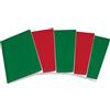 Pigna, Maxi Quaderno Monocromo Christmas edition, Copertina plastificata opaca, Formato 21x29,7, 5 Pezzi, colore Verde e Rosso, interno 5M, quadretti 5 mm.