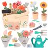 umu® Set da Giardino in Legno per Bambini con Accessori - Giocattolo Educativo con Annaffiatoio, Pala, Rastrello - Attrezzi per Ragazze e Ragazzi