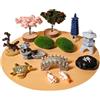 ZEN&TAO Accessori da giardino zen in miniatura, miniature fai da te, 12 figure a tema, idea regalo giapponese, terrario, casa delle bambole, kit decorativo per bonsai (12 articoli), verde