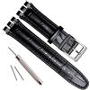 OliBoPo Cinturino in pelle di mucca con fibbia in acciaio inossidabile per Swatch, Nero , 17mm, cinghia, Attivo
