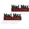 SgW 2 pezzi MAD MAX Edition emblema auto camion ricambio per veicolo universale auto, camion SUV (nero rosso)