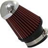 AERZETIX - C64449 - Filtro dell'aria sportivo Ø63mm universale - colore rosso - per auto competizione tuning carrozzeria moto decorazione meccanica sistema di aspirazione dell'aria motore
