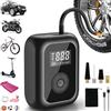 Onherm Compressore Aria Portatile, 6000mAh Pompa Bicicletta Elettrica 10,3 Bar/150PSI, Mini Compressore Portatile con Luce LED per Auto, Bici, Moto, Scooter, Pallone (Nero)