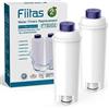 Fiitas DLSC002 Filtri per Delong hi Macchina Caffe, Decalcificante Compatibile con De Longhi Serie Magnifica S, ECAM, ESAM, ETAM (2 Pezzi)