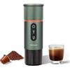 COTGCO Macchina per caffè espresso portatile : Macchina da caffè portatile a batteria per viaggi in campeggio - Riscaldamento rapido in 2,5 minuti - 8 tazze di caffè espresso per una carica - Verde