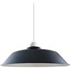 LEDSone 1 paralume per lampada a sospensione a soffitto in metallo bianco interno stile retrò nero, paralume per lampada dall'aspetto vintage industriale da 26 cm