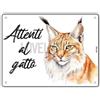 Lovelytiles Attenti Al Gatto Cartello In PVC Pronto Da Appendere Segni Di Casa Decorazioni Per La Casa Cartelli Da Giardino Targhe Per Il Portico Entrata Cancello Decorative 15 X 20 Cm
