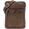 LEABAGS Borsa a Tracolla in Pelle per Uomo e Donna | Borsello Messenger con Tracolla | Borsa da Lavoro | Borsa da Trasporto | Borsa a Mano | Vera Pelle | Natura Marrone Scuro