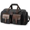 Virklyee Borsone da Viaggio a Tracolla in Tela Tote da viaggio Borsone da Vintage Borsa per Weekend per Viaggi Multi-compartimenti,35L Adatto per viaggi, fitness, campeggio (Nero)