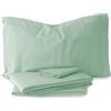 Morbidissimi Set Lenzuola Completo Letto in Flanella 100% cotone felpato Tinta Unita per letto Una piazza e mezza SALVIA