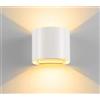 YASTA Applique Led Lampada Parete 20W Ovale Bianco Luce Calda Cob Interno Esterno F-19