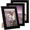 PHOTOLINI Cornici 15x20 cm nero legno MDF, set di 3 cornici larghe, moderne, plexiglass infrangibile, da tavolo o da parete, accessori extra - per una parete dal look raffinato