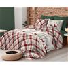 Tex family Copripiumino Fantasia Scozzese Cervo Rosso in Cotone Double Face | Matrimoniale 255x200 cm con 2 Federe | Lavabile