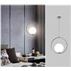 Millelucciole Lampadario a sospensione cerchio con sfera E27 35 cm oro argento lucido pendente moderno led minimal (Argento)