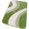 emmevi Tappeto Bagno Scendi Letto 100% Made in Italy Antiscivolo Varie Misure Shaggy 3D Moderno Assorbente MOD.EVIA 50X80 Verde