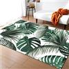 Mateju Tappeto Salotto Moderno Flanella Stampa 3D Tappeti Camera da Letto rug Cucina Antiscivolo Lavabile per Tavolino da Salotto,Bagno,Tappeto Cameretta (80x160cm,Foglie Tropicali)