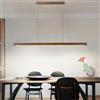 Lanekd LED Lampada a Sospensione Tavolo Sala da Pranzo Legna Lampadario Dimmerabile Con Telecomando Moderna Lineare Plafoniera Regolabile Altezza Lampadari Cucina Ufficio Bagno Soggiorno Lampade (B, L150cm)