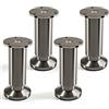 SOTECH Set di 4 piedini per mobili ALPHA gambe tavolo regolabili aspetto acciaio inox spazzolato, carico fino a 250 kg Altezza: 120 mm