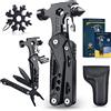 WayinTop Utensile regalo per uomini, 37 in 1, strumento tascabile, martello con fiocchi di neve, kit multiuso, mini martello da artiglio per campeggio, emergenza e sopravvivenza all'aperto