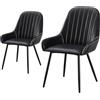 Stanew Set di 4 sedie da pranzo, moderne sedie da pranzo, seduta imbottita spessa, set di sedie da cucina, colore nero (2, Black, 788)