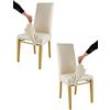 t m c s Tommychairs - Set 2 sedie con cuffia sfoderabile modello Jazz per cucina bar e sala da pranzo, struttura in faggio color rovere seduta e schienale imbottiti e rivestiti con cuffia in tessuto avorio
