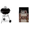 Weber 1321004 Barbecue compatto a carbone, 57 cm, Nero & 17612 Cubetti accendifuoco 48 pastiglie sul marrone